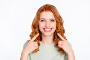 Woman with bright, healthy smile in Mount Pleasant, MI